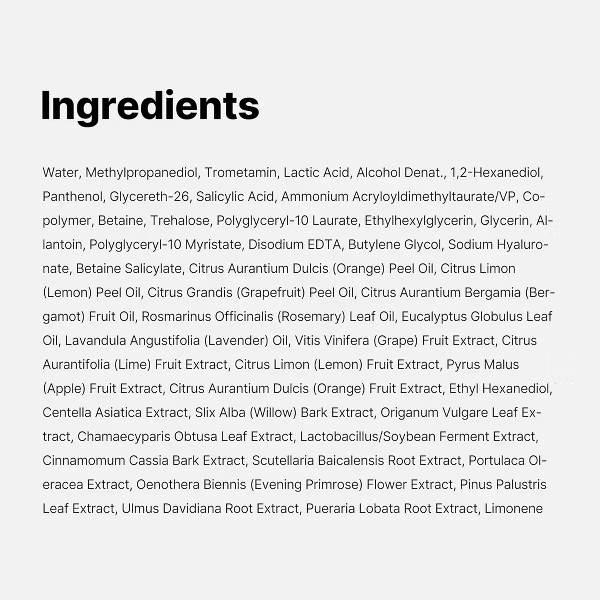 Medicube Pads Ingredients